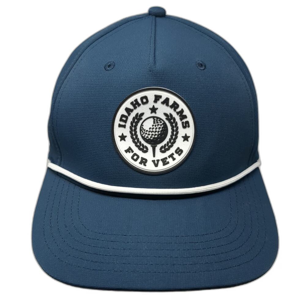 Cap America 5 Panel Blue One Size Rope Snapback Idaho Farms For Vets Golf Hat